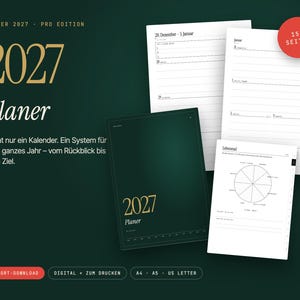 2027 Planner Pro | Digital & Printable | Hyperlinked Weekly Planner Letter A4 | Goals, Wheel of Life, Year Review | GoodNotes PDF image 1