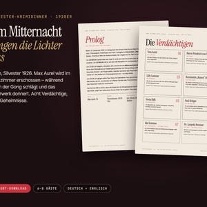 Murder Mystery Party Game Printable | New Years Eve 1926 Roaring Twenties | 6–8 Players | Grand Hotel Aurora PDF image 3