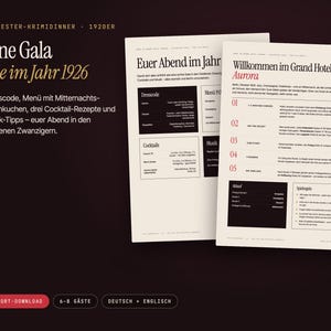 Murder Mystery Party Game Printable | New Years Eve 1926 Roaring Twenties | 6–8 Players | Grand Hotel Aurora PDF image 6