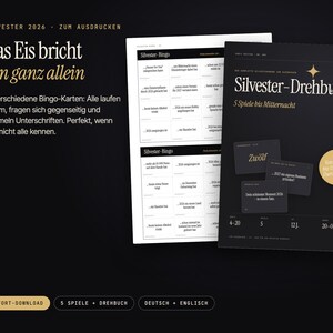 Juegos para imprimir de Nochevieja | Guion de Nochevieja: 5 juegos de fiesta hasta medianoche | Bingo, cuenta atrás, cápsula del tiempo 2027 | PDF imagen 6