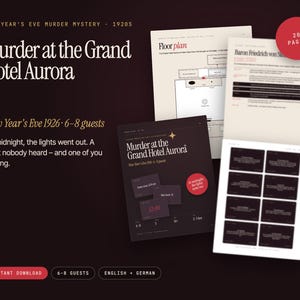 Murder Mystery Party Game Printable | New Years Eve 1926 Roaring Twenties | 6–8 Players | Grand Hotel Aurora PDF image 8