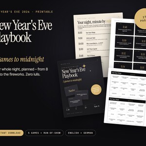 Juegos para imprimir de Nochevieja | Guion de Nochevieja: 5 juegos de fiesta hasta medianoche | Bingo, cuenta atrás, cápsula del tiempo 2027 | PDF imagen 8