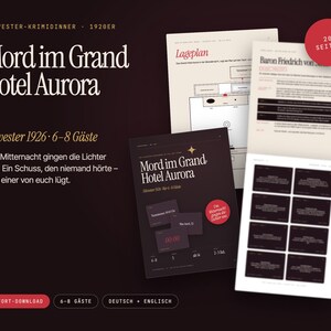 Murder Mystery Party Game Printable | New Years Eve 1926 Roaring Twenties | 6–8 Players | Grand Hotel Aurora PDF