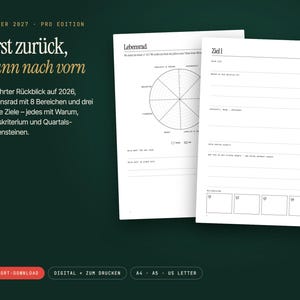 2027 Planner Pro | Digital & Printable | Hyperlinked Weekly Planner Letter A4 | Goals, Wheel of Life, Year Review | GoodNotes PDF image 3