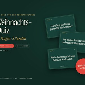 Christmas Trivia Game Printable | 40 Christmas Quiz Questions with Answers | Family Holiday Party Game | Office Party Quiz image 1