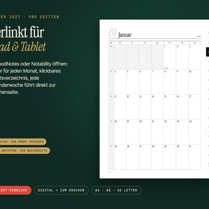 2027 Planner Pro | Digital & Printable | Hyperlinked Weekly Planner Letter A4 | Goals, Wheel of Life, Year Review | GoodNotes PDF image 6