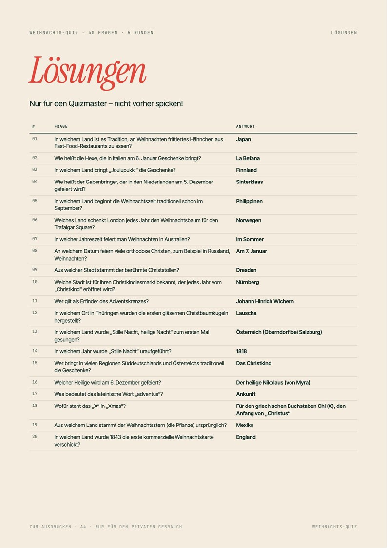 Christmas Trivia Game Printable | 40 Christmas Quiz Questions with Answers | Family Holiday Party Game | Office Party Quiz image 3