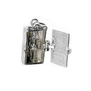 Sterling Silver Opening Skeleton In Closet Charm For Bracelets, Charms For Necklace, Halloween Charm, Skeleton Charm, Vintaged Charm
