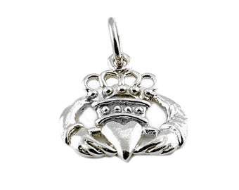 Sterling Silver Irish Claddagh Charm for Bracelets, Gifts for Her
