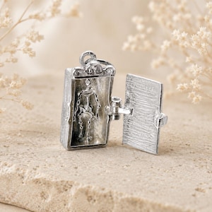 Sterling Silver Opening Skeleton In Closet Charm, Halloween Charm