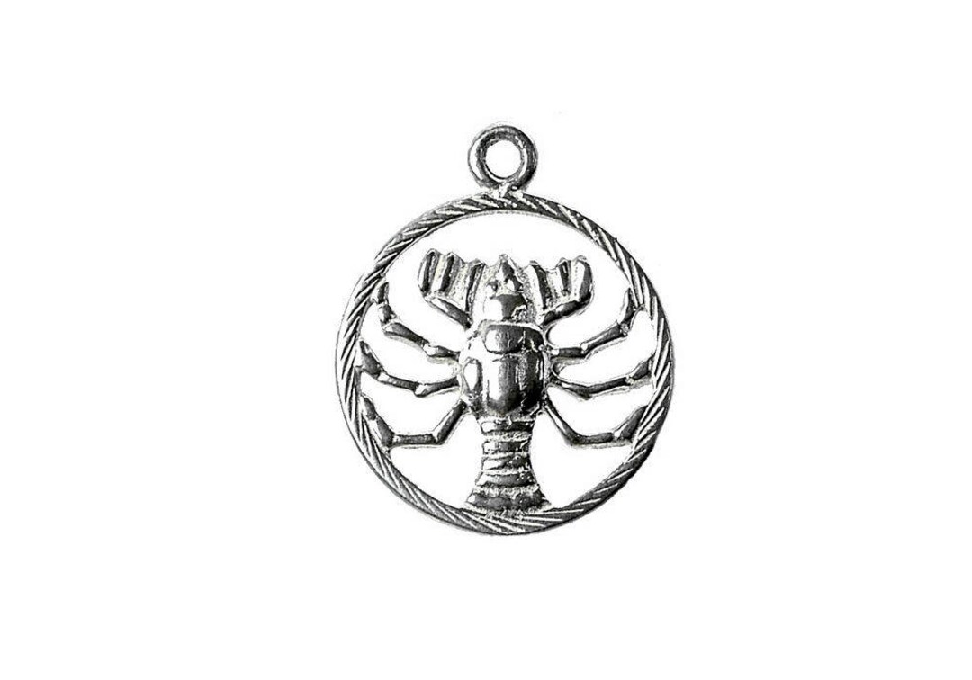 Sterling Silver Zodiac Cancer Charm for Bracelets, Charms for Necklace, Crab Charm,birthday Gift