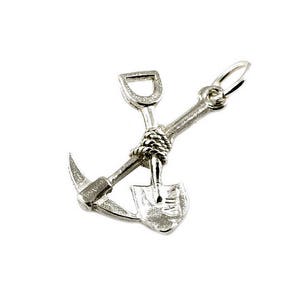 Sterling Silver Gold Rush Tools Charm, Spade and Pick