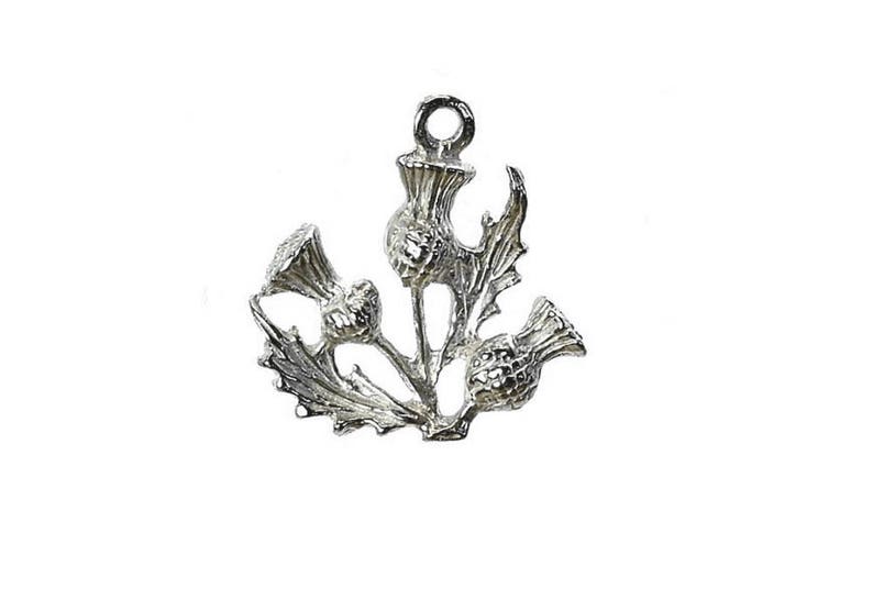 Sterling Silver Scottish Thistle Charm for Bracelets Gifts Etsy
