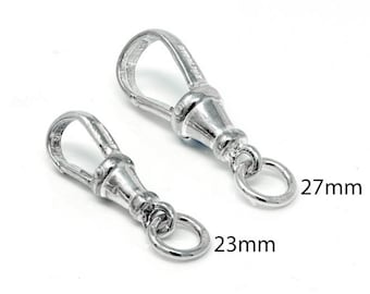 Sterling Silver Fixed Top Albert Swivel Clasp 23mm 27mm