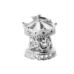 Sterling Silber beweglichen Karussell Charme für Armbänder, Charme für Halskette, Rummelplatz Charme, Kinder Charme, Karussell Anhänger, Vintaged Charme