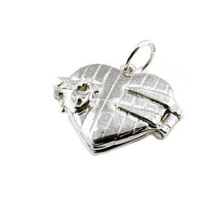 Sterling Silver Opening Lover's In Heart Locket Charm For Bracelets, Charm For Necklace, Sweetheart Charm, Valentine's Charm, Vintaged Charm