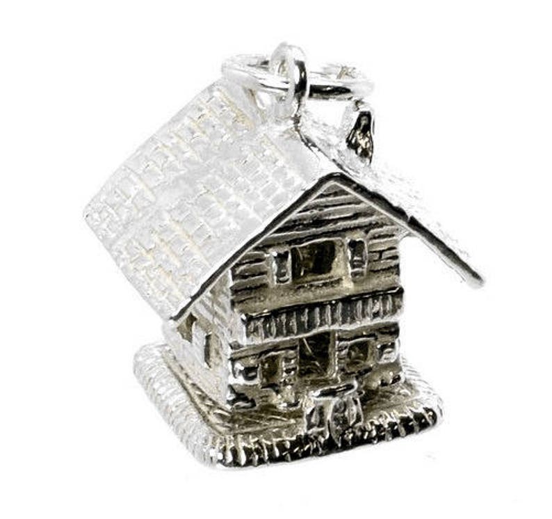 STERLING SILVER OPENING SWISS SKI LODGE CHARM STERLING SILVER OPENING SWISS SKI LODGE CHARM