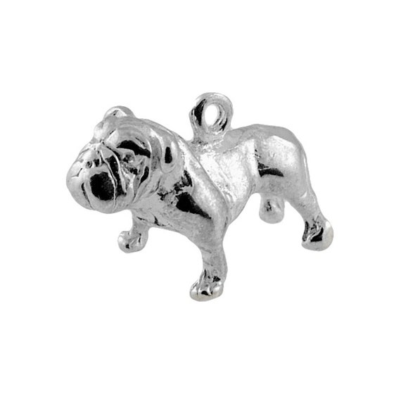 Sterling Silver British Bull Dog Charm for Bracelets, Charm for