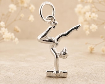 Sterling Silver Gymnast Charm, Hobby Sport Gift