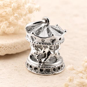 Sterling Silver Moving Carousel Charm, Fairground Charm
