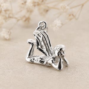Sterling Silver Fairy Charm, 3D Magical Pendant
