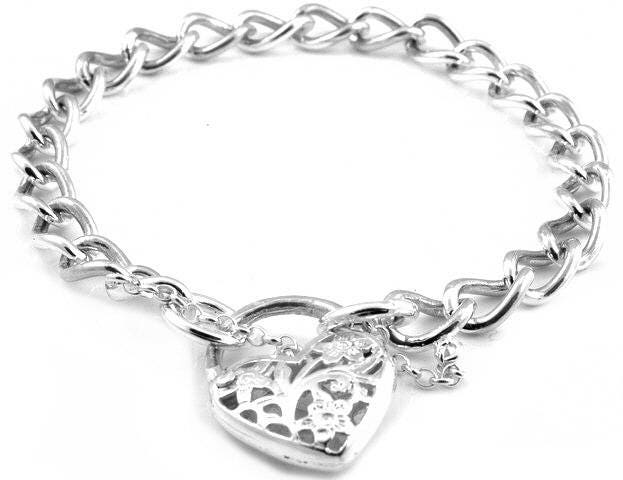 Vintage Heart Charm Bracelet, Victorian Heart Lockets, Vintage 1950s  Bracelet, Bridemaid Gift, Valentine Jewelry, Sweetheart Gift BR214 