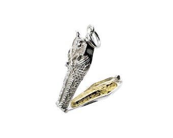 Sterling Silver Large Opening Tutankhamun Golden Boy King  Charm For Bracelets, Charm For Necklace, Egyptian Jewellery, Pharaoh Pendant,