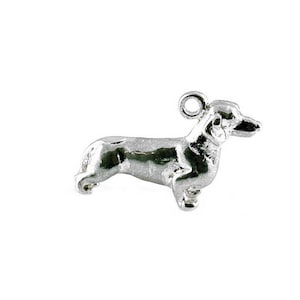 Sterling Silver Dachshund Dog Charm For Bracelets, Charm For Necklace, Pet Charm, Animal Charm, Vintaged Charm, Dog Pendant, Dog Lover Gift