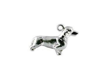 Sterling Silver Dachshund Dog Charm For Bracelets, Charm For Necklace, Pet Charm, Animal Charm, Vintaged Charm, Dog Pendant, Dog Lover Gift