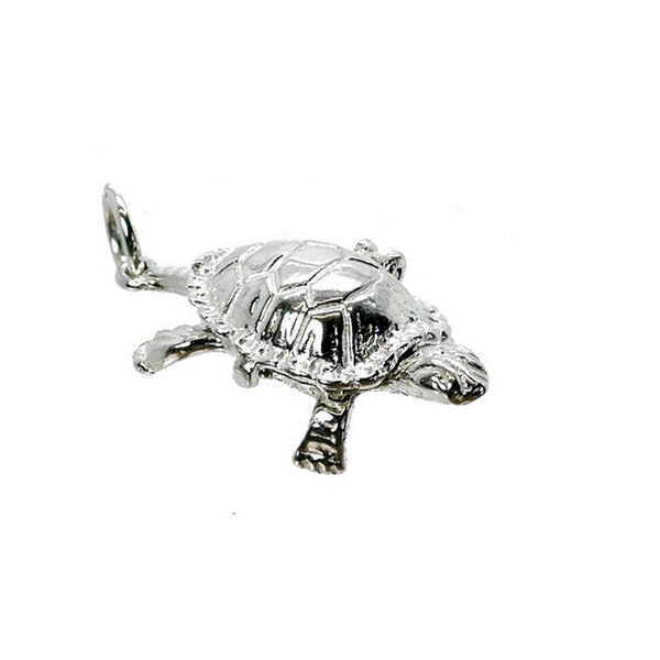 Sterling Silver Opening Tortoise & Hare Charm For Bracelets, Charm For Necklace, Animal Charm, Vintaged Charm