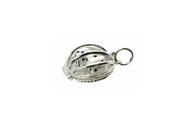 Sterling Silver Dice in Cage Charm, Gambling Charm