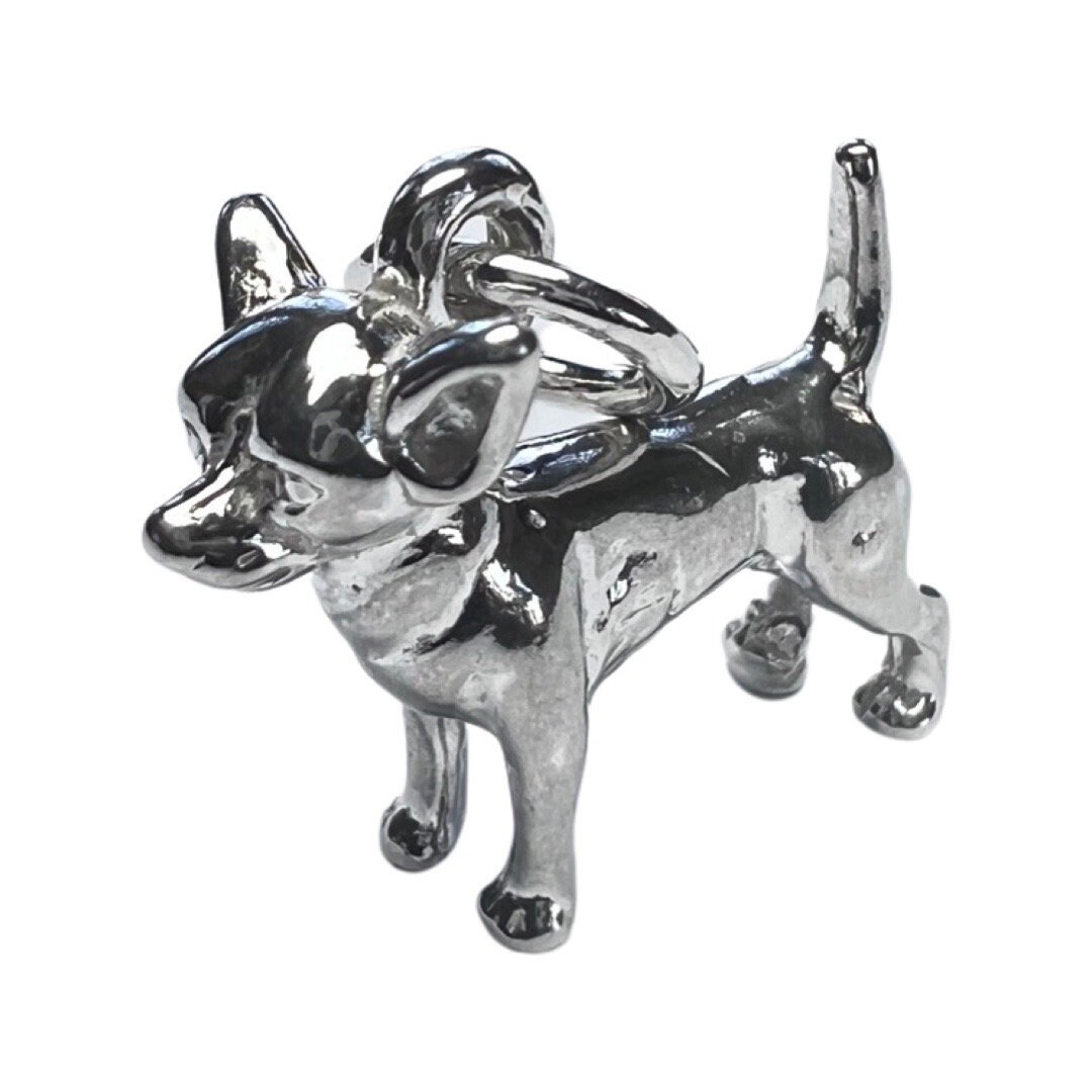 thumbnail interactive-video image 1 of 925 Sterling Silver Chihuahua Dangle Bead Charm – Fits Pandora, Troll, Chamilia & More, Made In USA 1 of 3