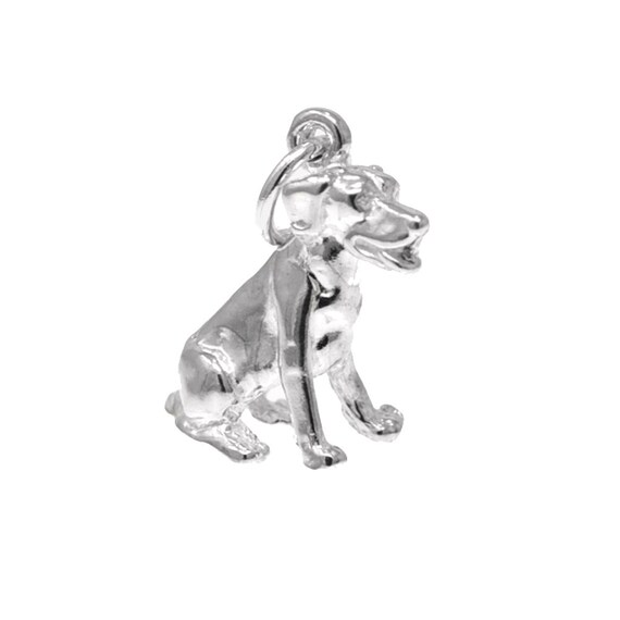 Dog Breed - Labrador Sitting Dog Charm Sterling Silver, Made in the USA Dog Breed - Labrador Sitting Dog Charm Sterling Silver, Made in the USA