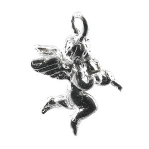 Sterling Silver Cherub Playing The Violin  Charm For Bracelets, Charms For Necklace,Love Charm, Vintaged Charm, Old English Charm