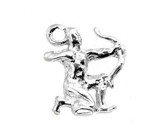 Sterling Silver Zodiac Sagittarius Charm For Bracelets, Charms For Necklace, Sagittarius Pendant, Birthday Gift, Vintaged Charm