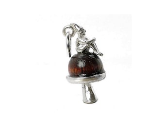 WW1 Fumsup Good Luck Charm. Silver and Wood 'touch Wood' Lucky