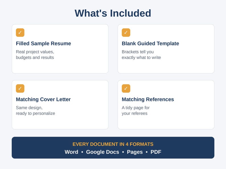Construction Resume Template ATS Friendly | Editable Construction CV ...