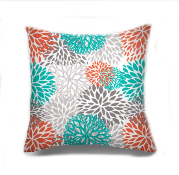 16decorative Throw Pillows 16 X 16 Orange Throw Pillow Etsy