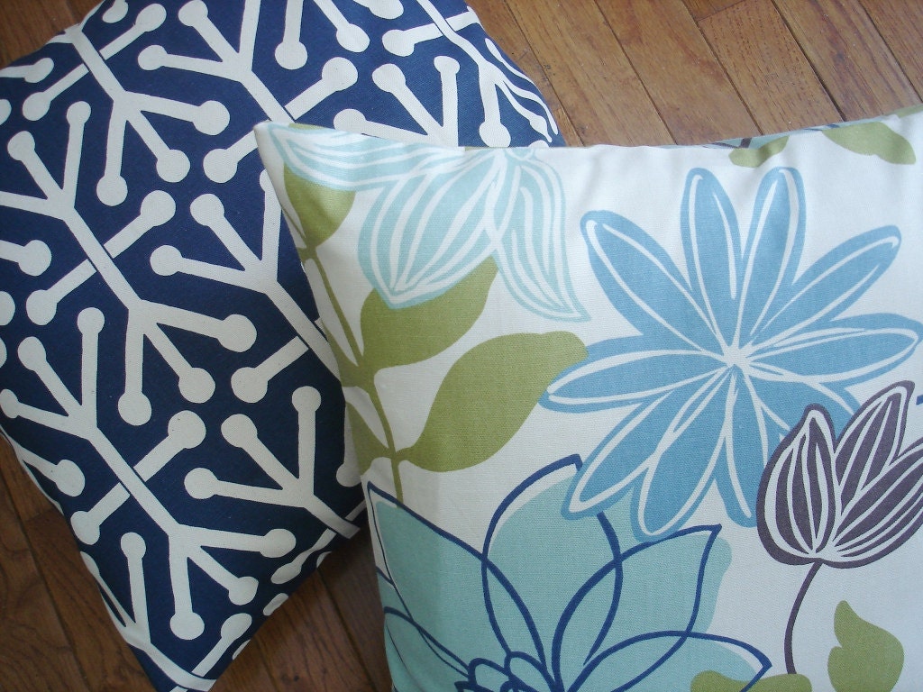 Pillow Covers. Set Of Two Pillow Covers . Natural. Blue. Etsy