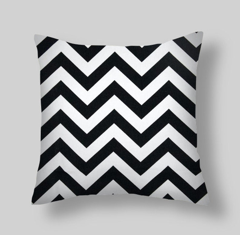 Black Chevron Pillow Covers Etsy