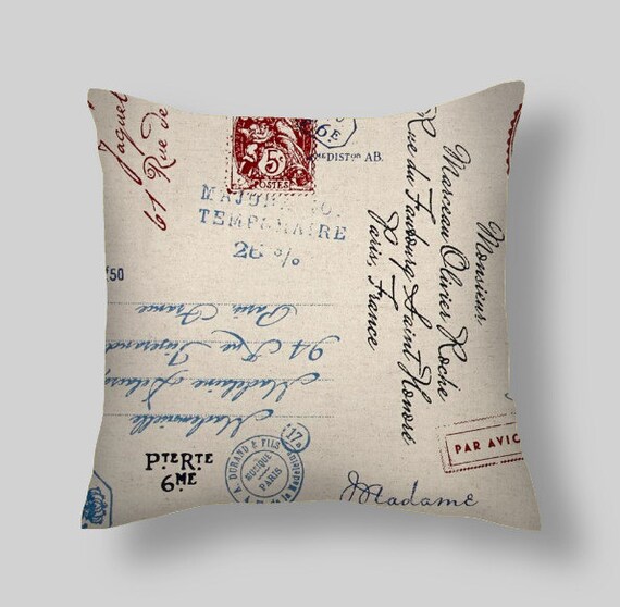 Red Script Pillow18 Pillow Cover Decorative Pillows Etsy