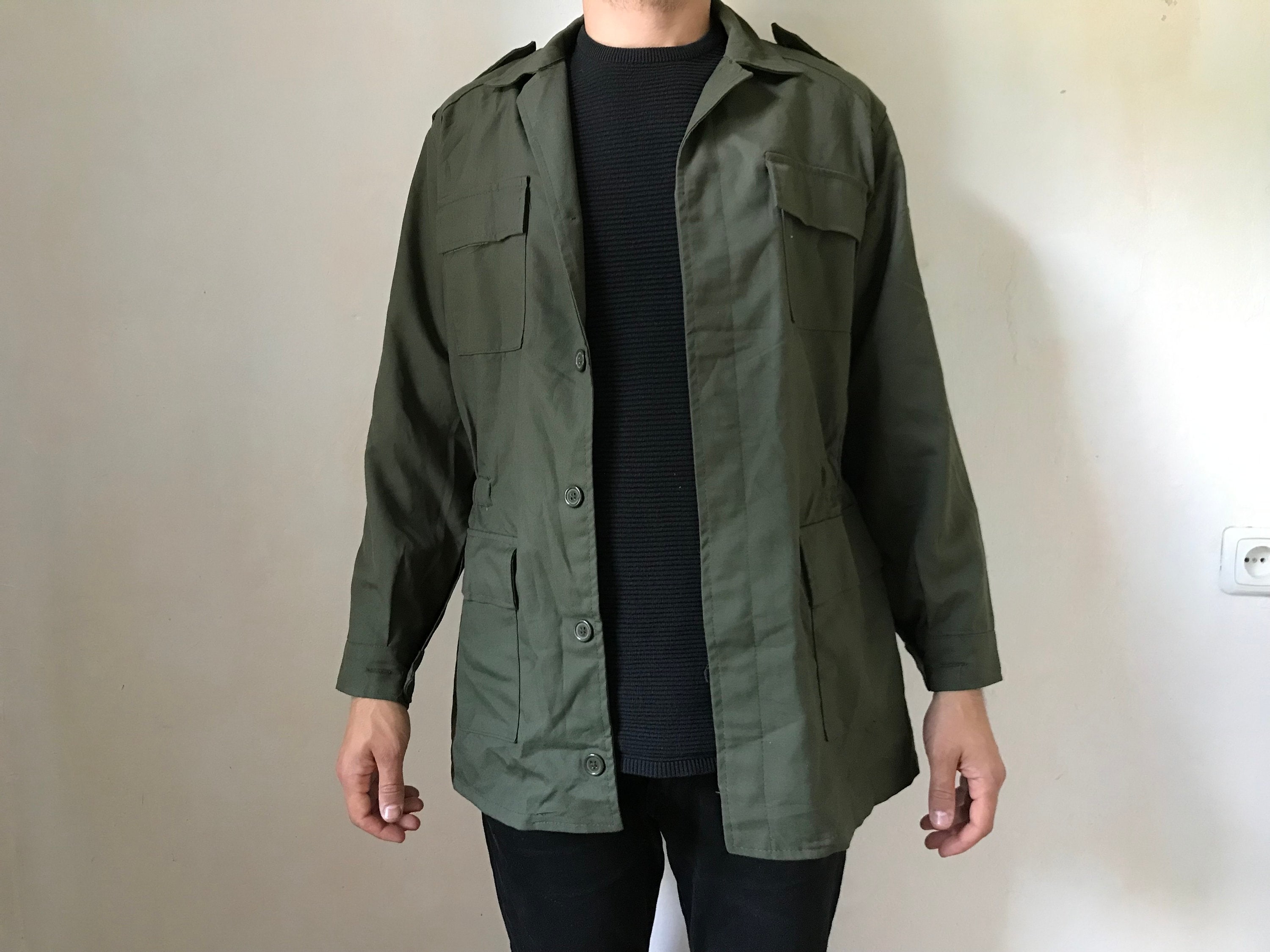 Vintage 80 s Portuguese Army Jacket Men Field Jacket Military Surplus Jacket Khaki Men Jacket Size Small S Etsy