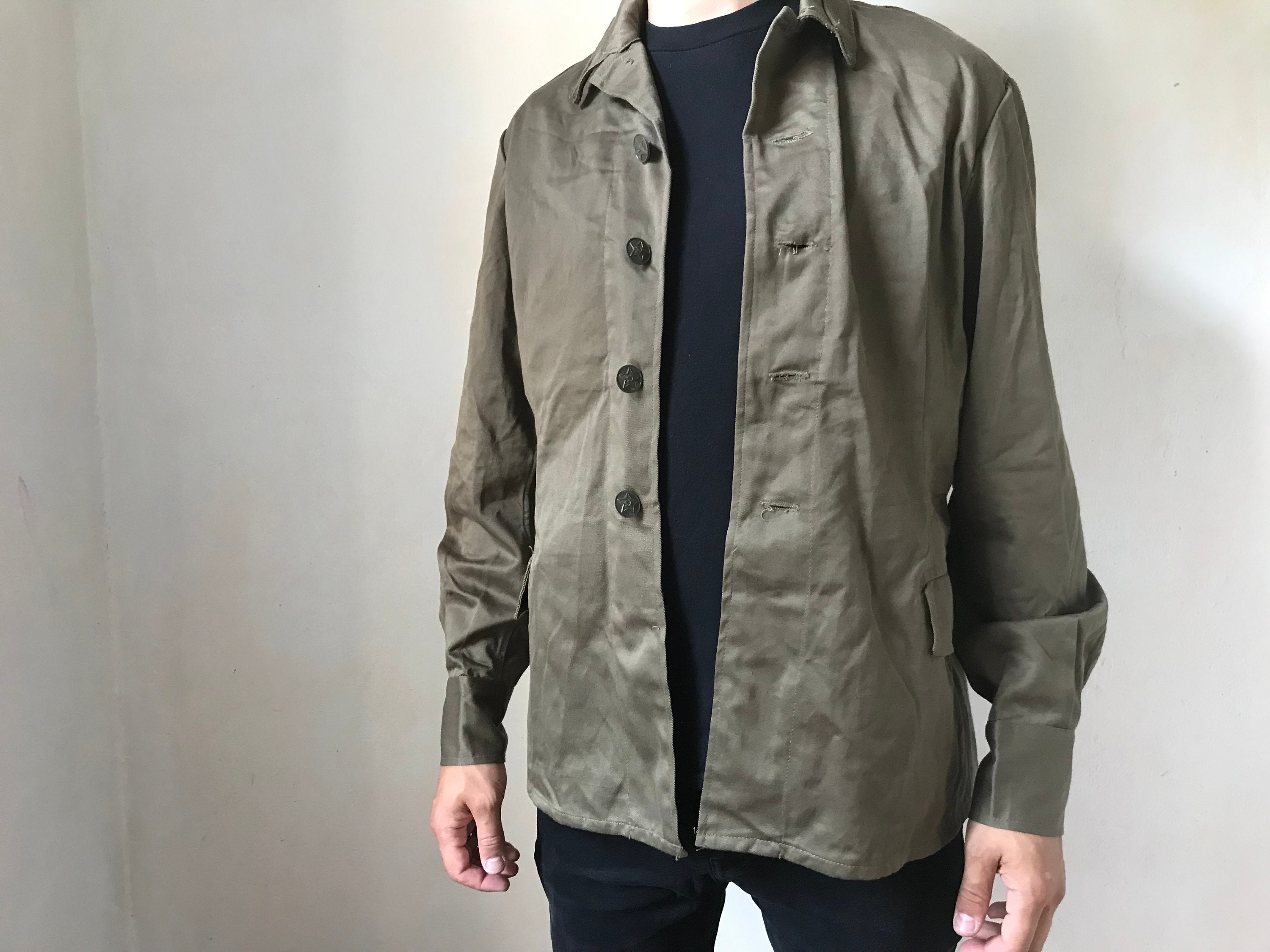 Vintage 70's Soviet Union Military Jacket USSR Army Jacket Vintage 70's Soviet Union Military Jacket USSR Army Jacket