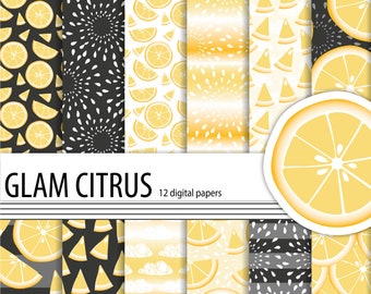 Download Lemonade Digital Paper Lemonade Papers Teal And Yellow Etsy PSD Mockup Templates