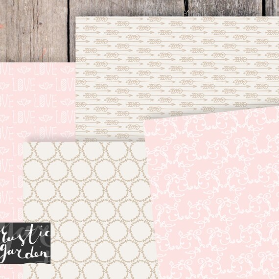 Rosa Braun Digitales Papier Pack Hochzeit Muster Schnorkel Etsy