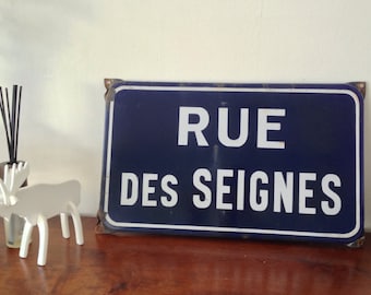 Vintage French street name wall decor