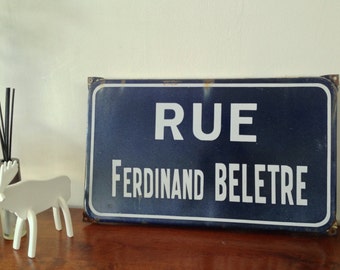 Vintage French street sign name