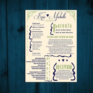 Programme imprimable mariage rustique victorien