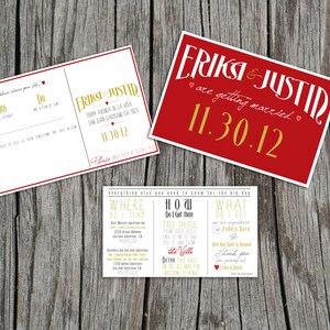Druckbare passende Rustikale Typografische RSVP Postkarte und Informations-Einlage (begleiten Rustikale Einladung)