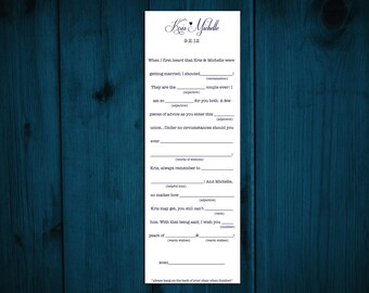 Printable Wedding Madlib